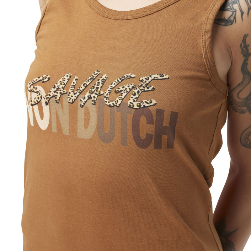 Robe Marron Été coupe Ajustée Col large Léopard | Femme - Vondutch Vondutch - 3