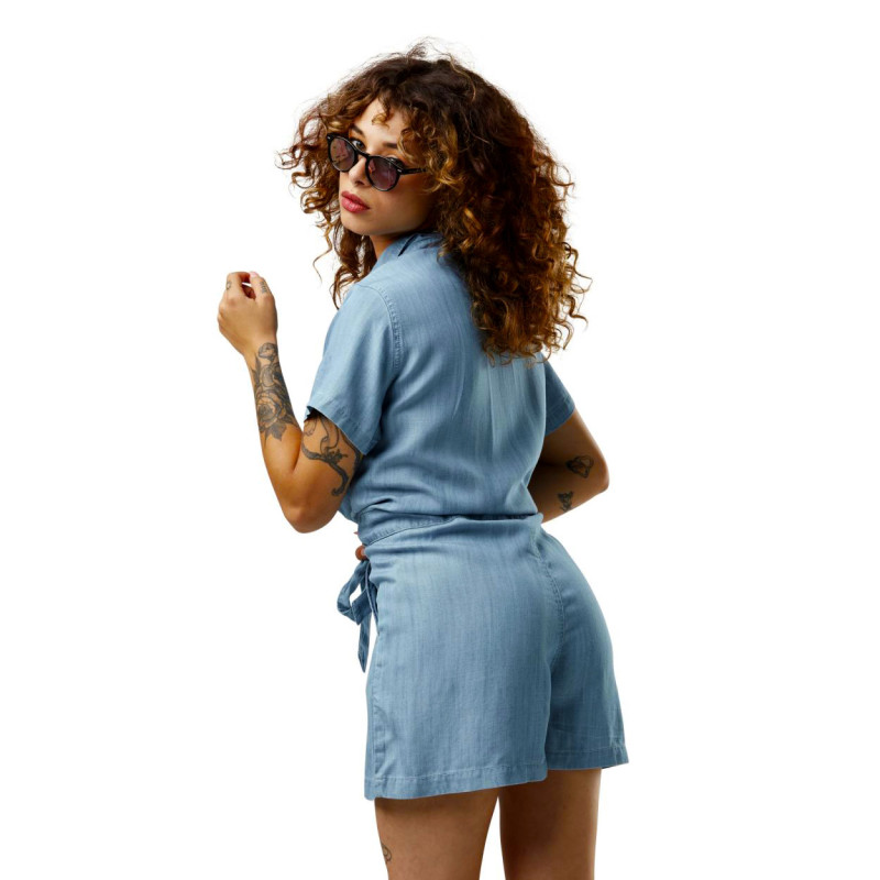 Combishort en Jean Manches Courtes Bleu coupe Ajustée | Femme - Von Dutch Vondutch - 2