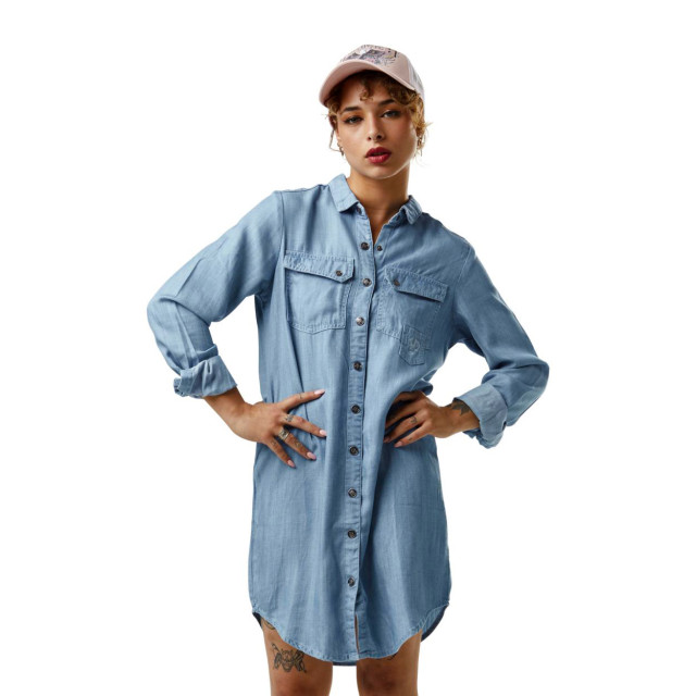 Robe femme chemise effet denim léger Jean Vondutch - 1