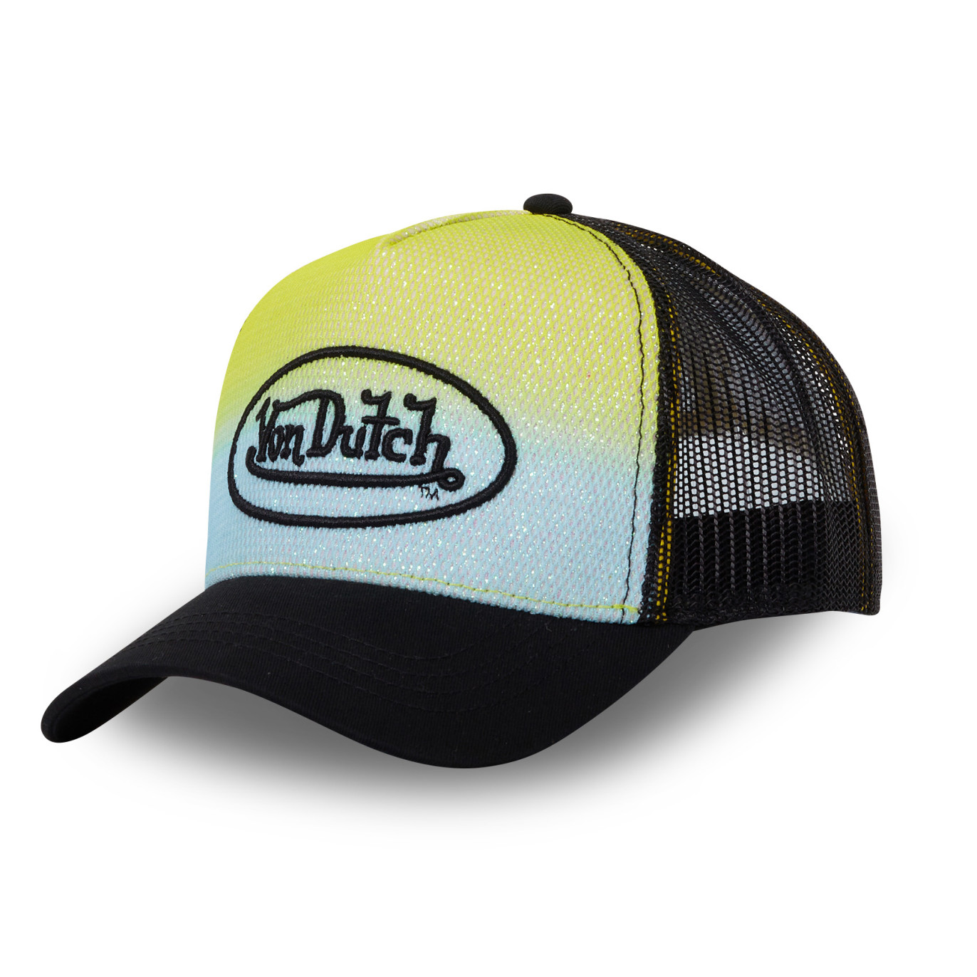 Casquette Vondutch Jaune Trucker Snapback effet Tie and Dye MESH Vondutch - 1