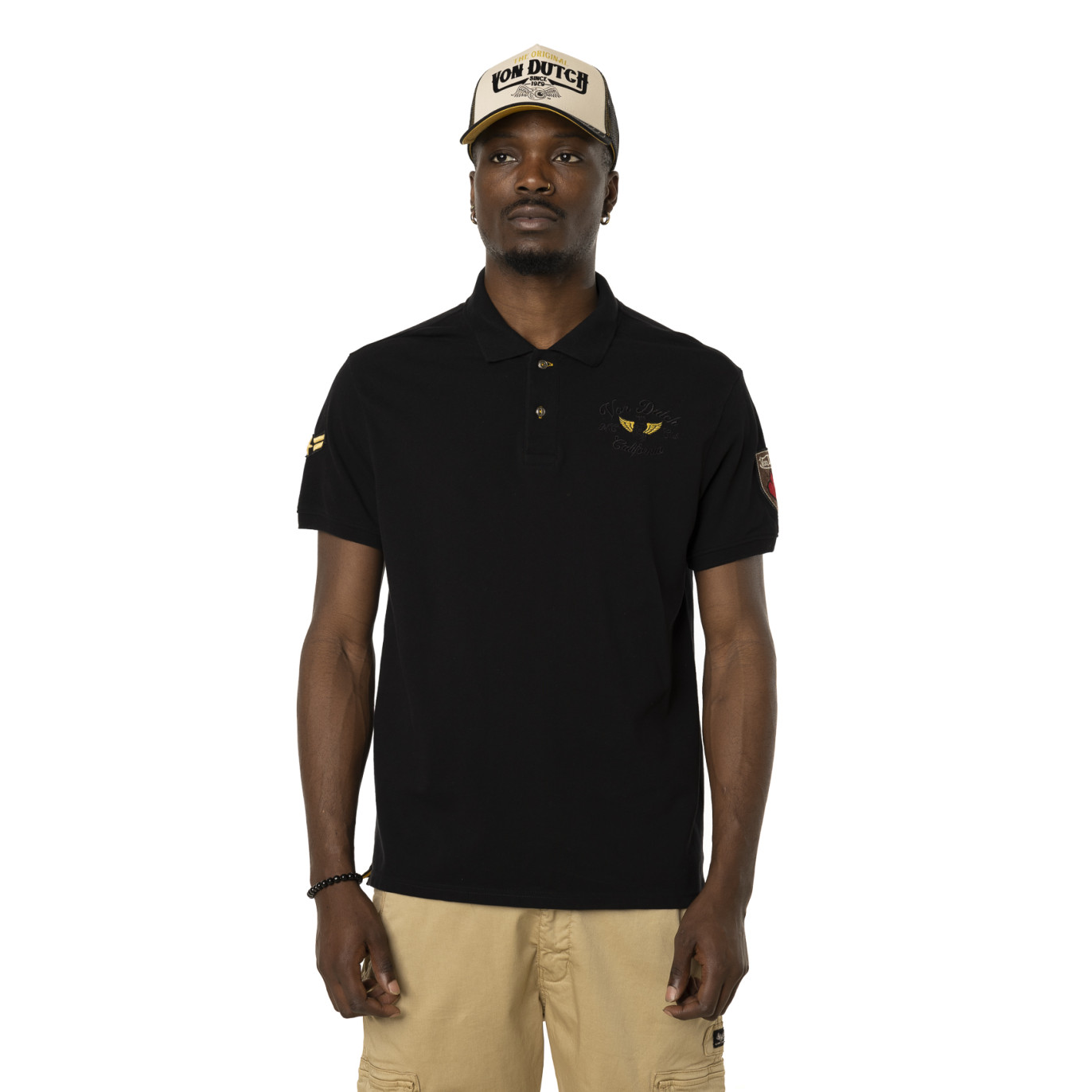 Polo Noir coupe Regular Col boutonné MICK | Homme - Vondutch Vondutch - 1