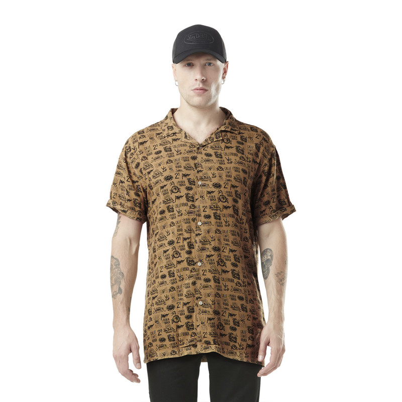 Chemise Hawaïenne coupe Regular Manches courtes Beige AOP | Homme - Vondutch Vondutch - 1