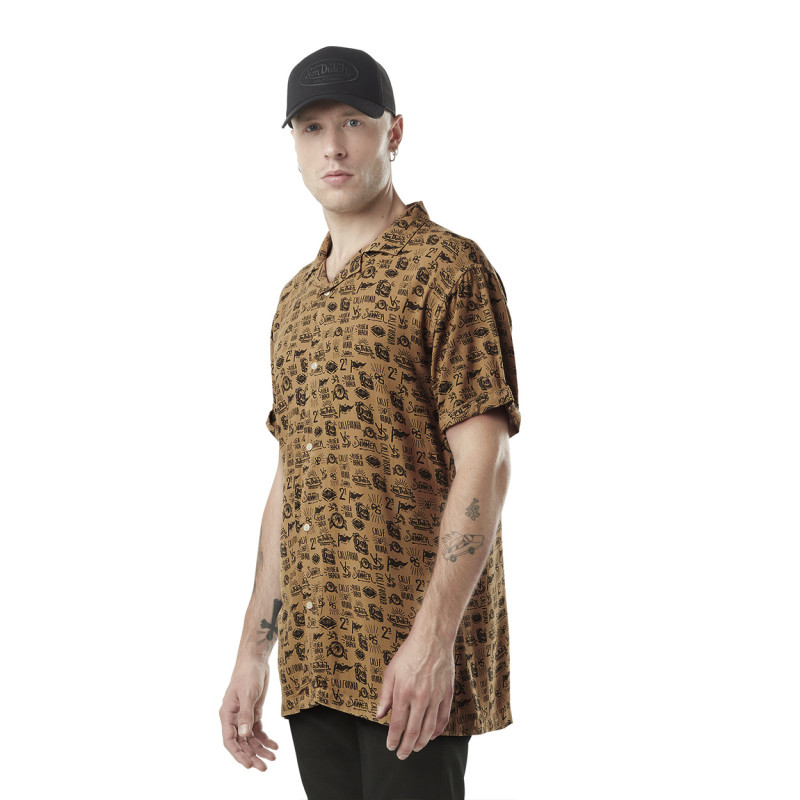 Chemise Hawaïenne coupe Regular Manches courtes Beige AOP | Homme - Vondutch Vondutch - 3