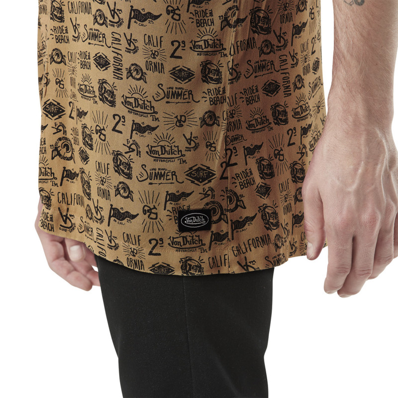Chemise Hawaïenne coupe Regular Manches courtes Beige AOP | Homme - Vondutch Vondutch - 4