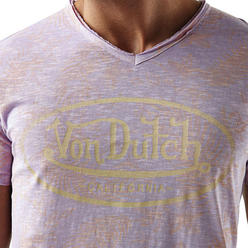 T-shirt homme col v avec traitement en coton Ron Vondutch - 2