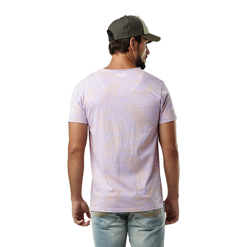 Tee Shirt Violet coupe Regular Col V effet Flammé, Usé RON | Homme - Vondutch Vondutch - 3