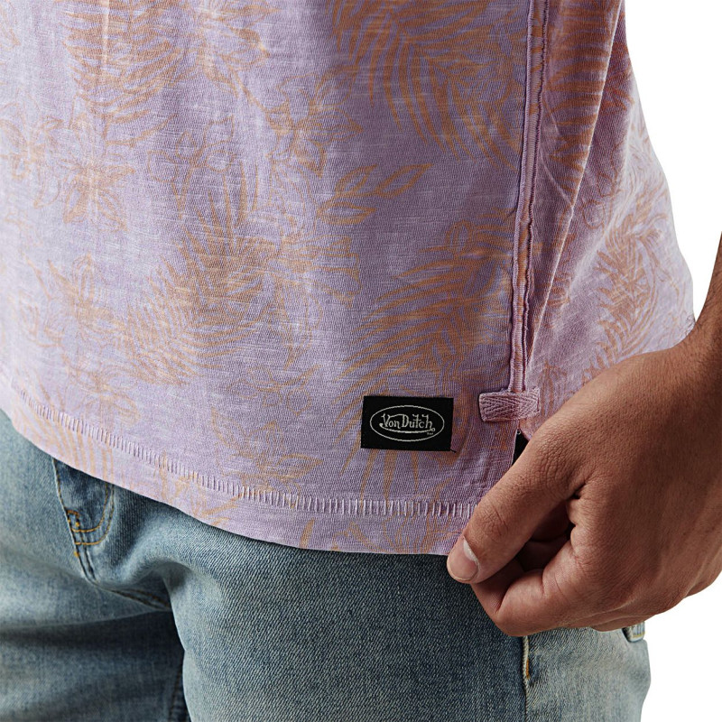 Tee Shirt Violet coupe Regular Col V effet Flammé, Usé RON | Homme - Vondutch Vondutch - 4