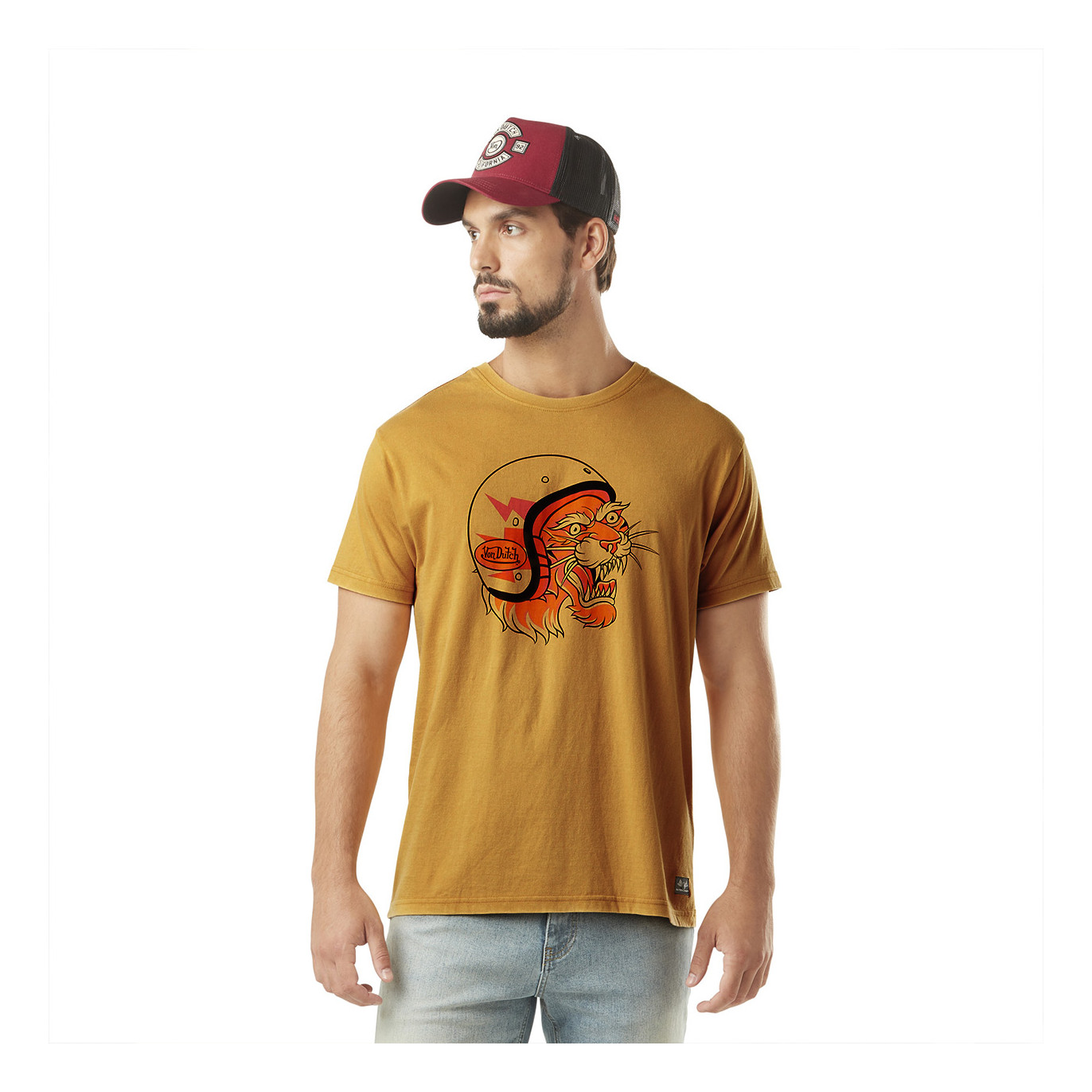 Tee Shirt Orange coupe Régular Col rond LION | Homme - Vondutch Vondutch - 1