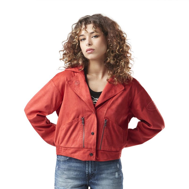 Veste Bomber Femme En Simili Daim - Coupe Courte Chic, Col Relevable, Pour Mi-saison Et Hiver