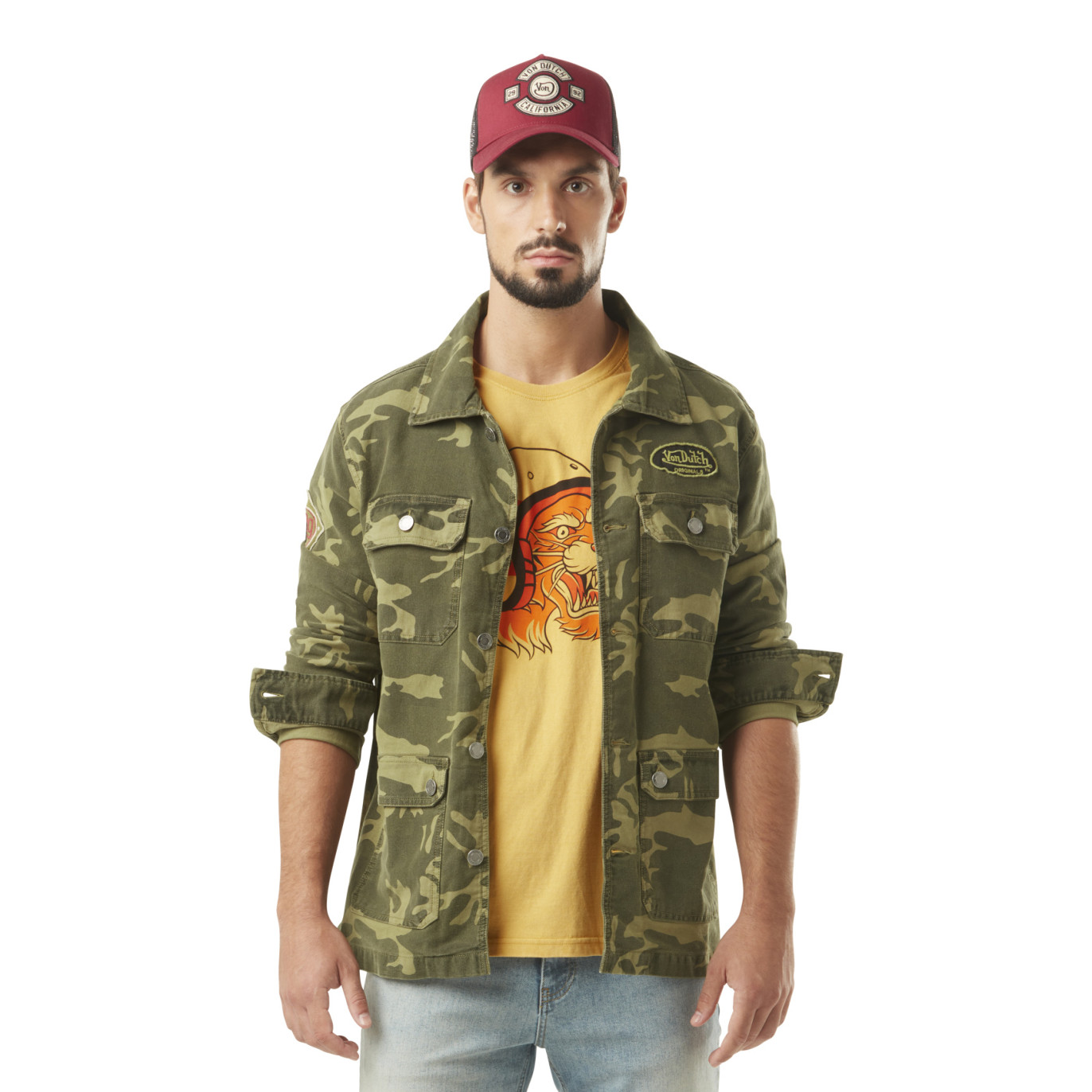 Veste homme avec broderie en camouflage en coton Santi Vondutch - 1