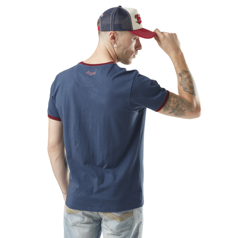 Tee Shirt Bleu marine coupe Regular Col rond contrasté SURF | Homme - Vondutch Vondutch - 3