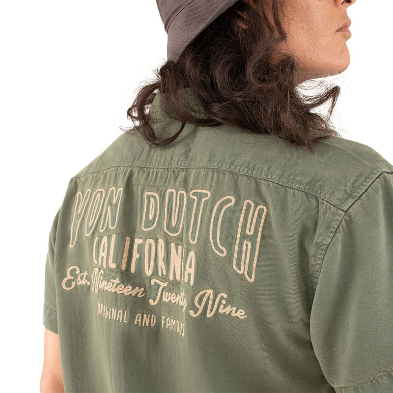 Chemise coupe Cintrée Manches courtes Verte SMILE | Homme - Vondutch Vondutch - 2