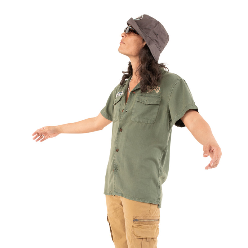 Chemise coupe Cintrée Manches courtes Verte SMILE | Homme - Vondutch Vondutch - 3