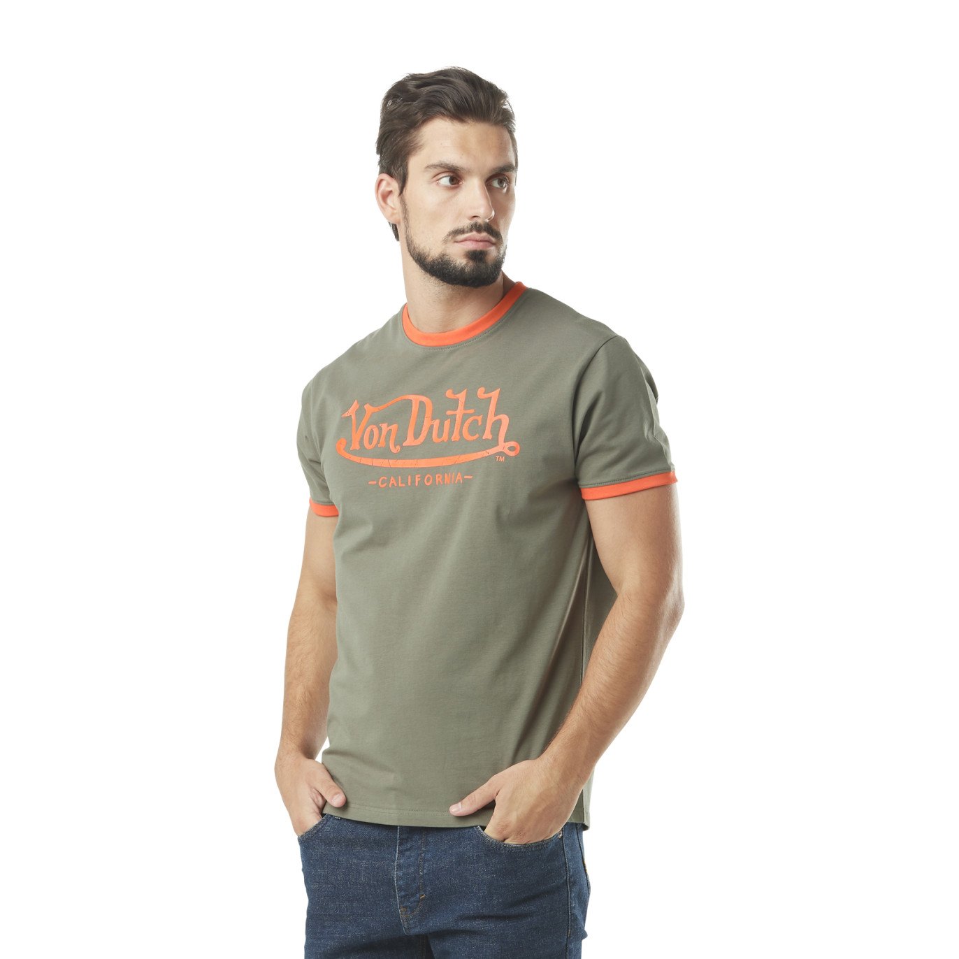 T-shit homme stretch en col V en contraste Blast Vondutch - 1