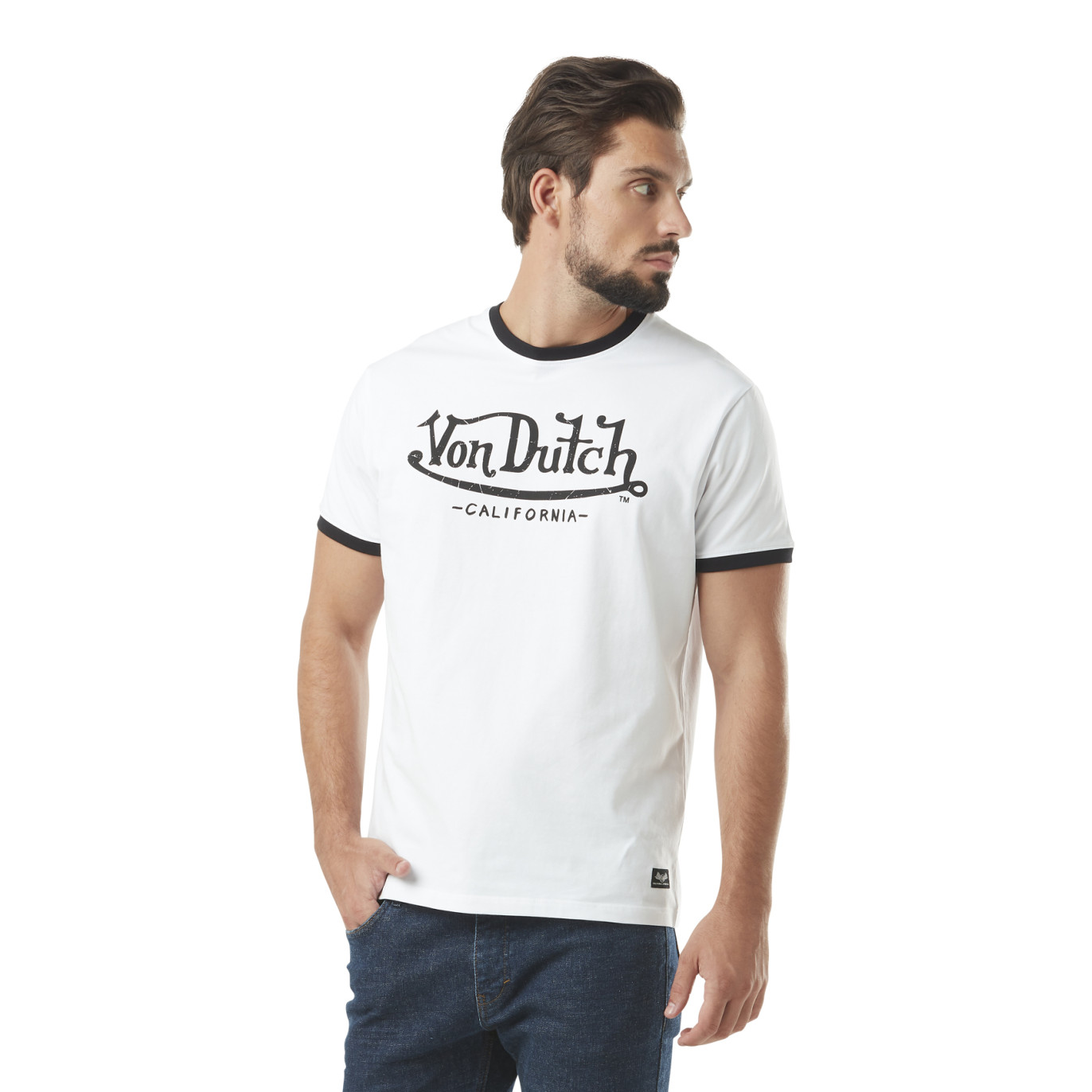 T-shit homme stretch en col V en contraste Blast Vondutch - 1