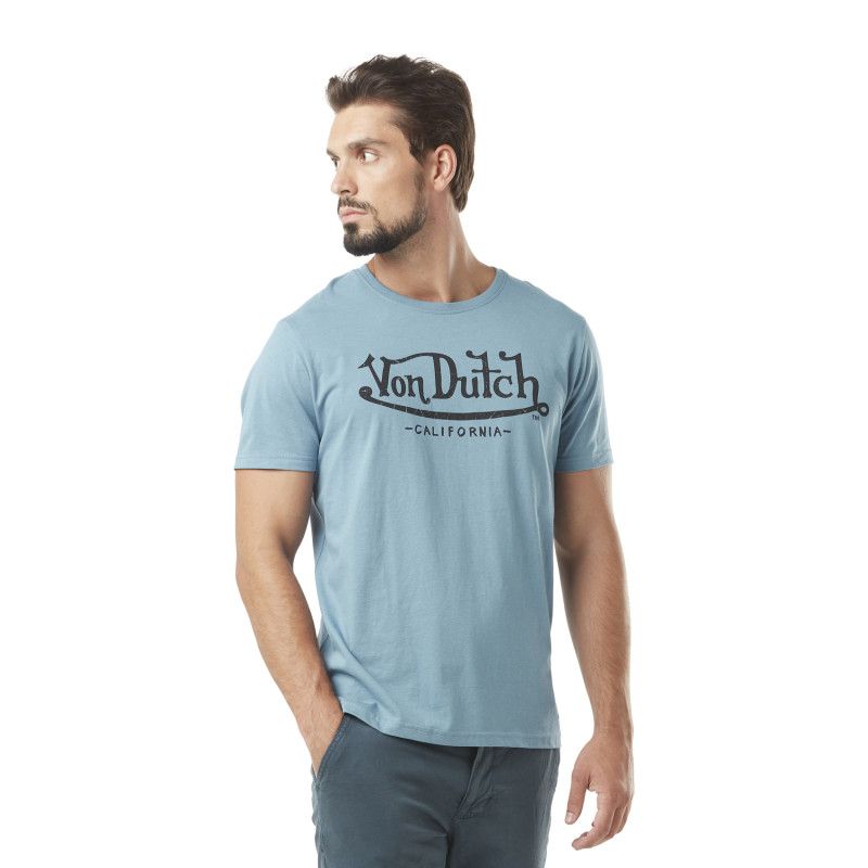 T-shirt homme grande taille baggy Leoclothe - Bleu1 - Logo sur le