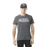 Tee Shirt Noir coupe Regular Col rond effet Délavé, Usé VON | Homme - Vondutch