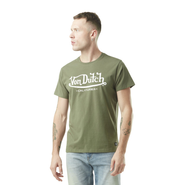 T-shirt homme col rond avec logo et traitement vintage en coton Von Vondutch - 1