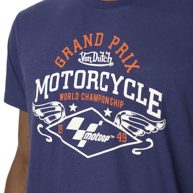 Von Dutch x MotoGP☆Collaboration コットン 半袖Ｔシャツ T-shirt homme col rond Moto GP x Von Dutch