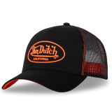 Casquette Vondutch Noir/Orange fluo Trucker Snapback DOM