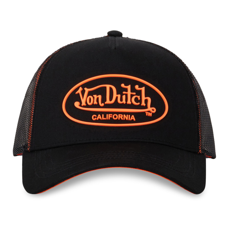 Casquette Vondutch Noir/Orange fluo Trucker Snapback DOM