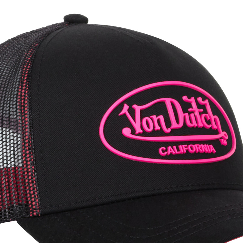 Casquette Vondutch Noir/Rose fluo Trucker Snapback DOM