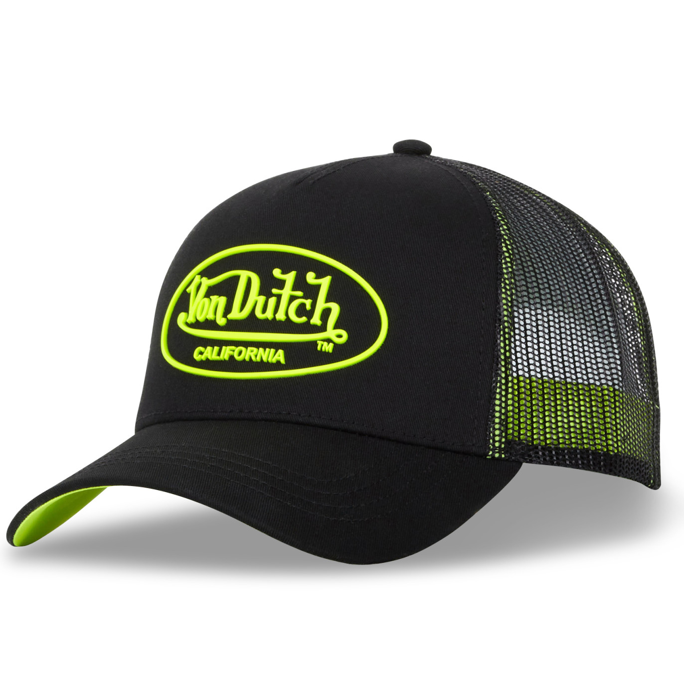 Casquette Vondutch Noir/Jaune fluo Trucker Snapback DOM