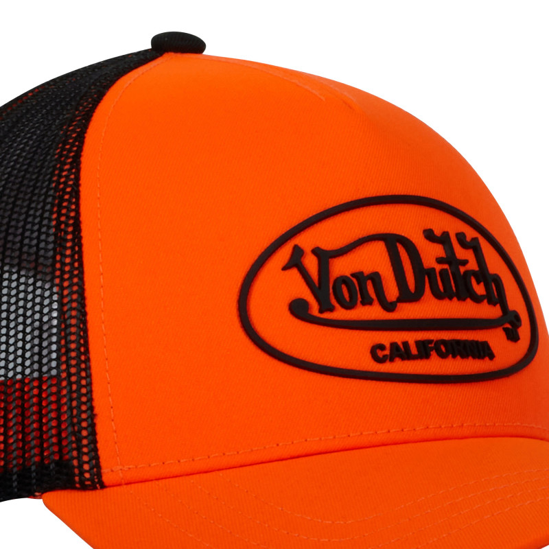 Casquette Vondutch Orange fluo/Noir Trucker Snapback FLUO