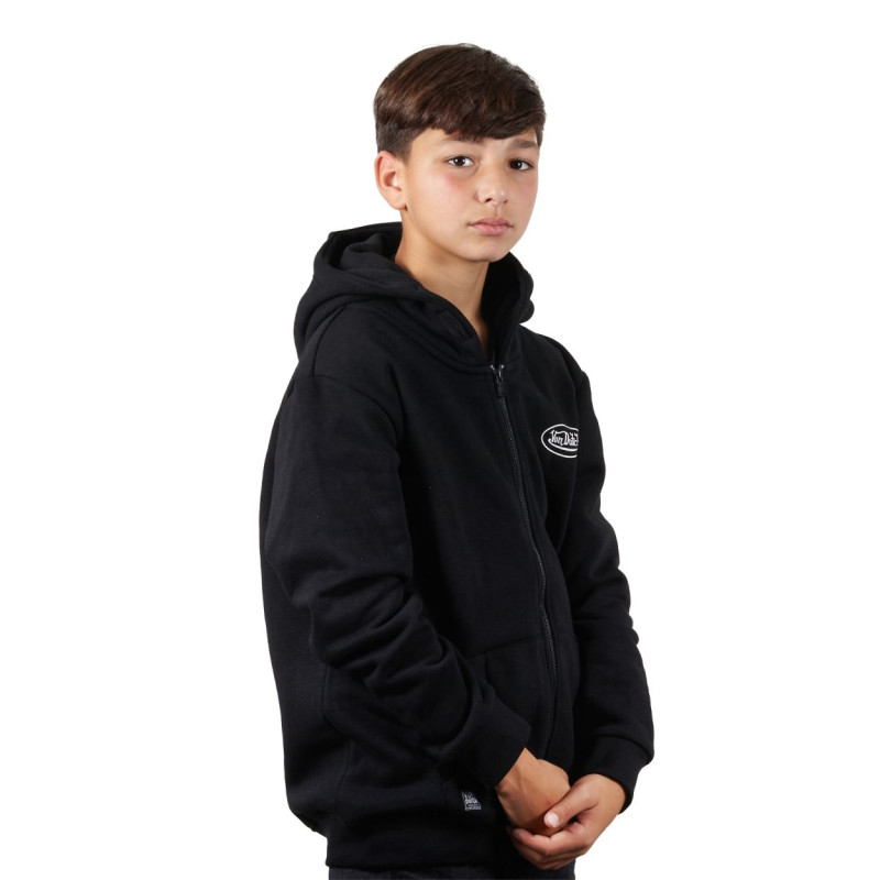 Sweat zippé à col rond et capuche garçon Von Dutch Slimane