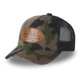 Casquette Vondutch Marron/Vert/Noir Trucker Snapback en Fausse fourrure CAMO