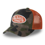 Casquette Vondutch Marron/Vert/Blanc/Orange Trucker Snapback en Fausse fourrure CAMO