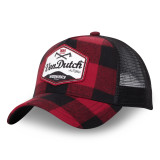 Casquette Vondutch Noir/Rouge à carreaux Trucker Snapback JACK