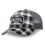 Casquette Vondutch Noir/Blanc à carreaux Trucker Snapback JACK