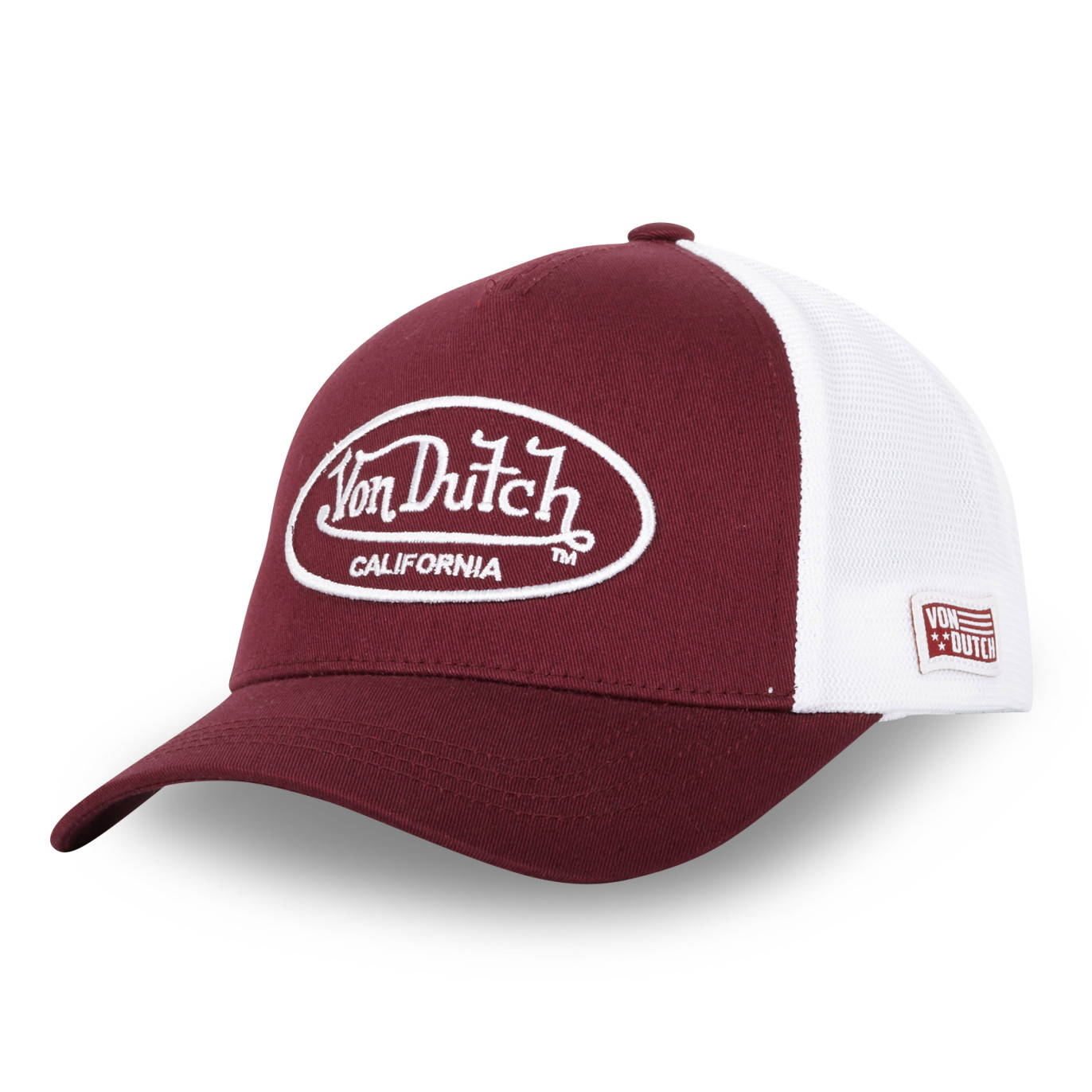 Casquette Vondutch Blanc/Rouge Trucker Strapback / Boucle LOFB