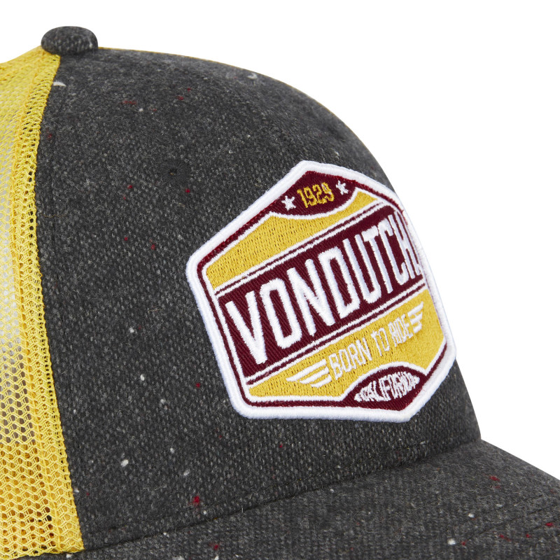 Casquette Vondutch Gris/Jaune Trucker Snapback effet Tweed MIXED