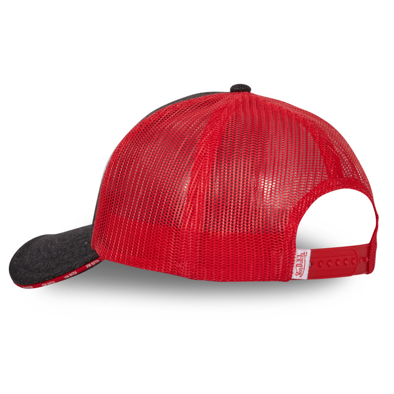 Casquette Vondutch Gris/Rouge Trucker Snapback effet Tweed MIXED