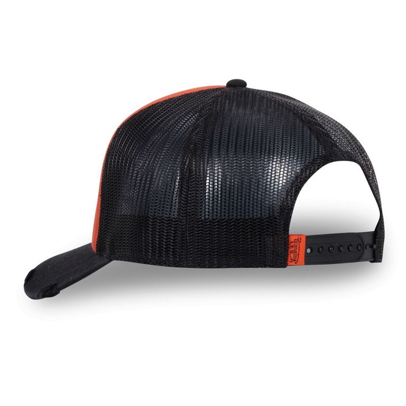 Casquette Vondutch Orange/Noir Trucker Snapback effet Usé CREW