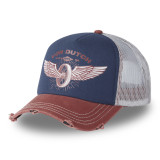 Casquette Vondutch Bleu/Blanc/Rouge Trucker Snapback effet Usé CREW