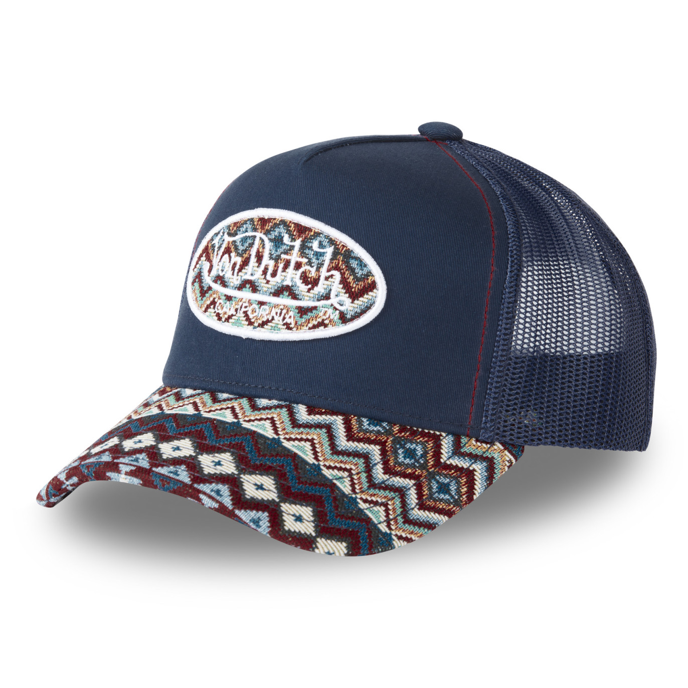 Casquette Vondutch Bleu/Roue/Beige Trucker Snapback ETHNIK