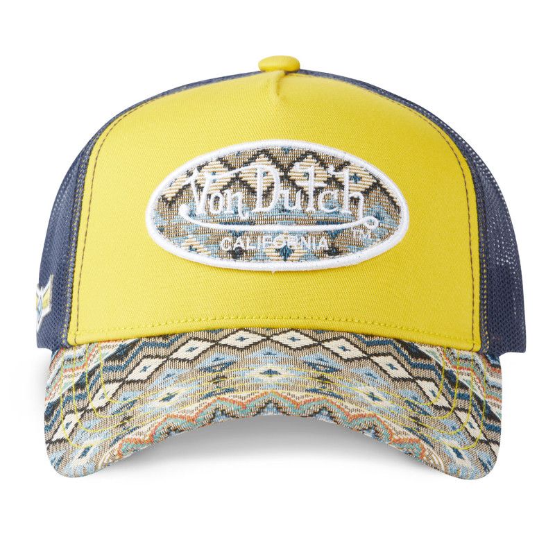 Casquette Vondutch Jaune/Bleu/Beige Trucker Snapback ETHNIK