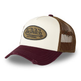 Casquette Vondutch Bordeau/Beige/Kaki Trucker Snapback effet Usé BURGUNDY