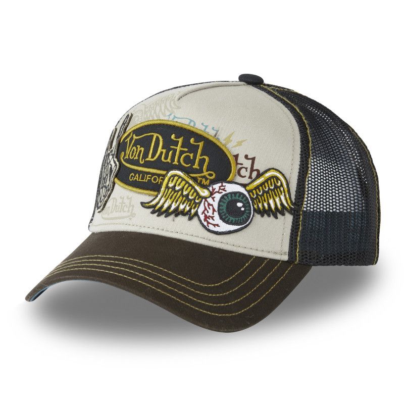 Casquette Trucker Von Dutch Classique Bleue - Logo Vintage, Maille Respirante, Fermeture Snapback Réglable
