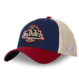 Casquette Vondutch Bleu/Rouge/Beige Trucker Snapback en Denim VINTAGE