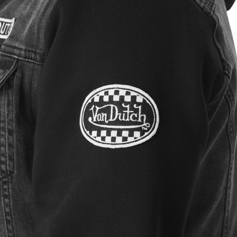 Veste en Jean Bi-matière effet Délavé, Usé Mi saison Noire DUTCH | Homme - Vondutch | Von Dutch