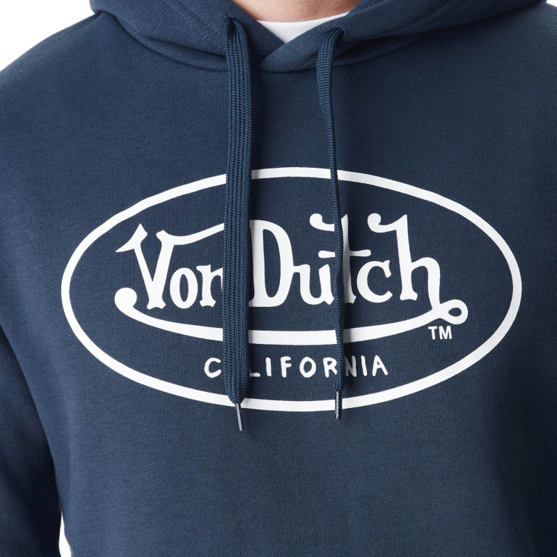 Sweat à Capuche Bleu Molletoné BRAND | Homme - Vondutch