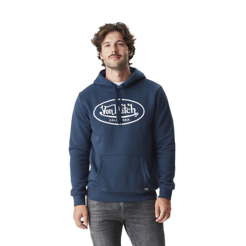Sweat à Capuche Bleu Molletoné BRAND | Homme - Vondutch | Von Dutch
