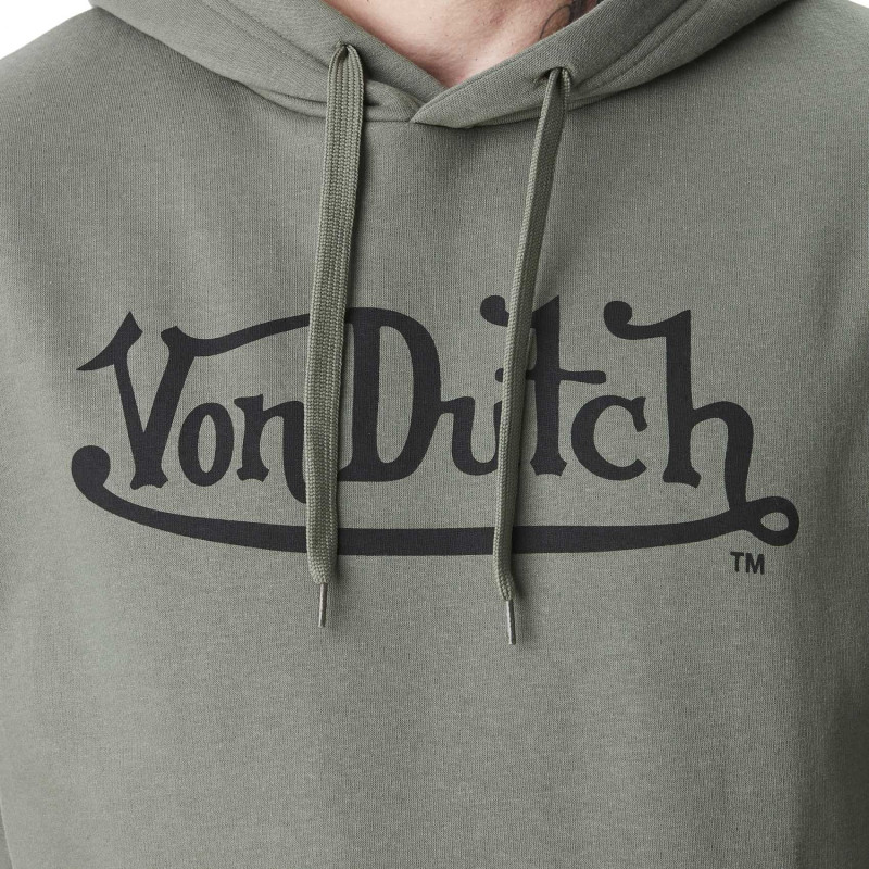 Sweat à Capuche Vert Molletoné LOGAN | Homme - Vondutch | Von Dutch