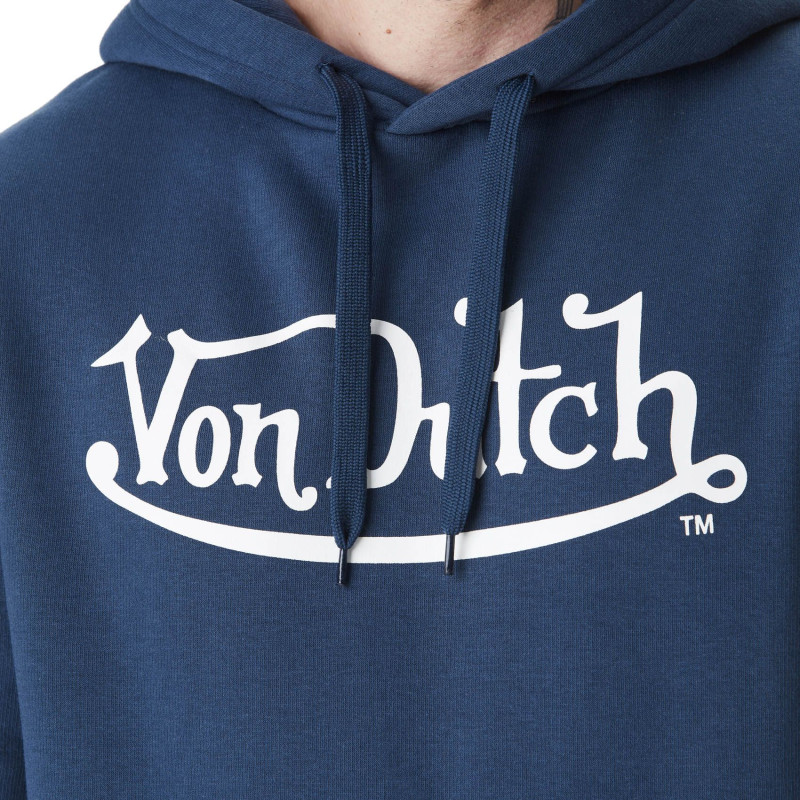 Sweat à Capuche Bleu Molletoné LOGAN | Homme - Vondutch