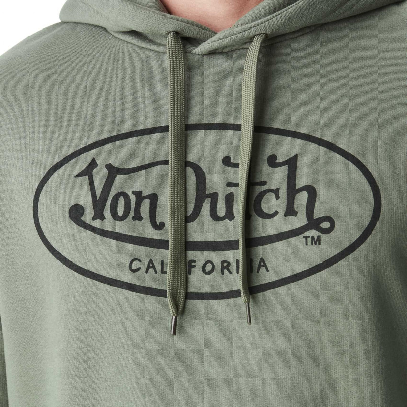 Sweat à Capuche Vert Molletoné BRAND | Homme - Vondutch