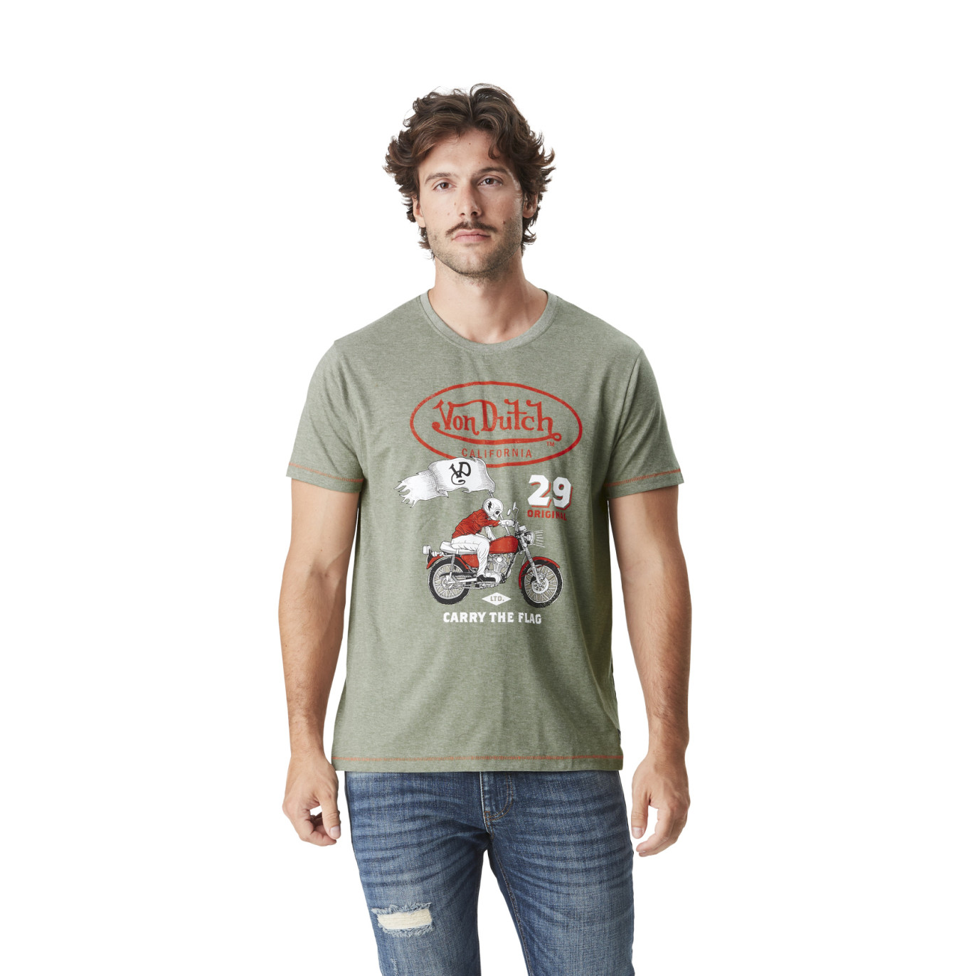 Tee Shirt Vert coupe Régular Col rond FLAG | Homme - Vondutch